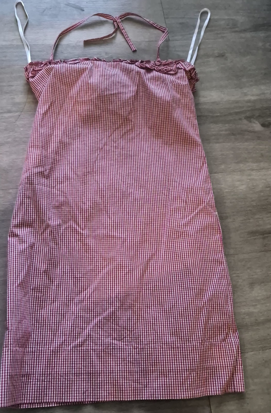 Vintage RALPH Ralph Lauren Red White Gingham Sleeveless Dress Size 4 Cotton A001