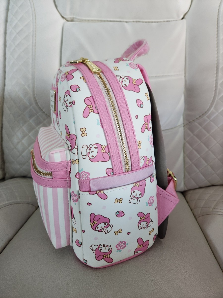 Loungefly Sanrio Hello Kitty And Friends My Melody Print Pink White Backpack Bag Sanrio My Melody Pink and White Pastel Rose Mini Backpack | eBay main image 4