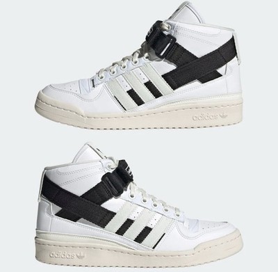 adidas Men's Forum Mid Parley Sneakers, White/Black, 11.5 Medium US