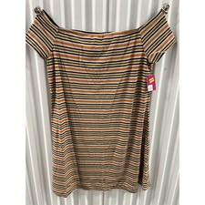 S O off the shoulder Striped Dress Size XXL Color: 970 Multi STP