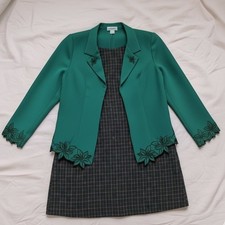 Vintage Anthony Richards Size 10 Green Vintage Blazer Holiday Christmas
