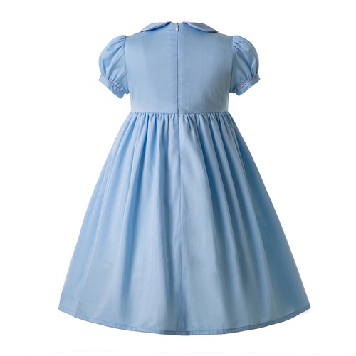 Child Girls Smocked Princess Dress Floral Printing Prom Holiday Bridesmaid US - Picture 3 of 11