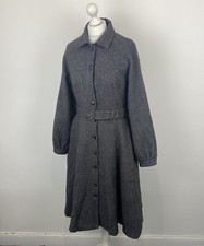 Toast Grey Coat Wool Blend Belted Size 12 Uk Women’s