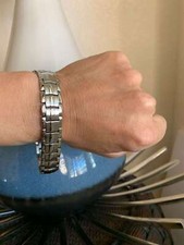 Silver Magnetic Bracelet Men Renew Balance Energy Power Calm Joy Special Gift
