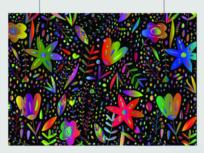 TRIPPY PSYCHEDELIC POSTER FLOWER POWER ABSTRACT TRIP WALL ART PRINT A3 ...