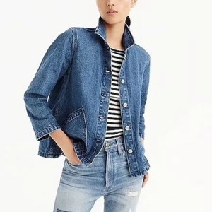 j crew denim sherpa swing jacket