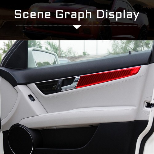 4Pcs For Mercedes-Benz C-class W204 2007-2013Red Carbon Fiber Door Panel Trim - Picture 12 of 17