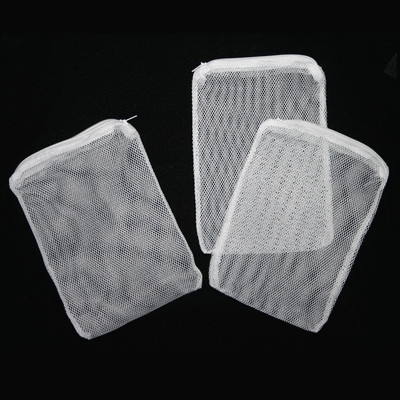 3 pcs Filter Media Mesh Bags Zipper Reusable aquarium fish tank koi pond