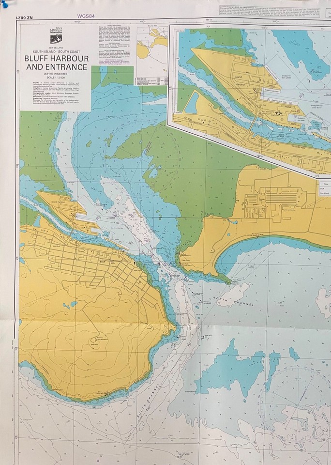 Admiralty NZ 6821 SOUTH ISLAND SUOTH COAST BLUFF HARBOUR AND ENTRANCE
