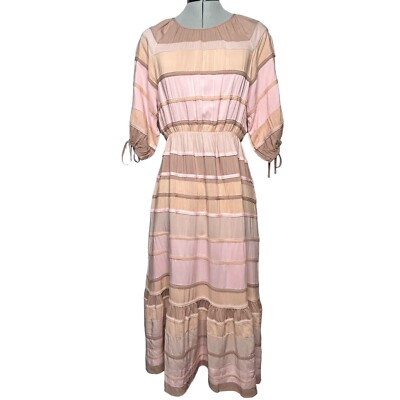 knee length dresses for ladies Women's Seraphelle Cape Sleeve Ruffle Midi Dress XS/S/M/L/XL/Customize Cream  MEAN BLVD