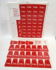 ORIGINAL & RARE ~~ 1 SHEET COKE LINE TAPES ~ 1 SHEET COKE COUNTER HANDLE INSERTS