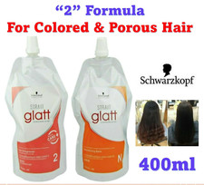 Set No 2 Schwarzkopf Glatt Hair Straightener Rebonding Straightening Cream 400ml