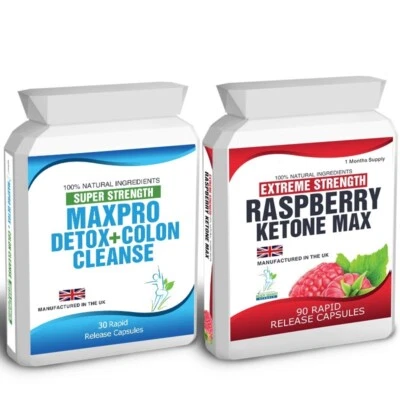 RASPBERRY KETONES MAX 90 CAPSULES 30 COLON CLEANSE DETOX WEIGHT LOSS DIET TIPS