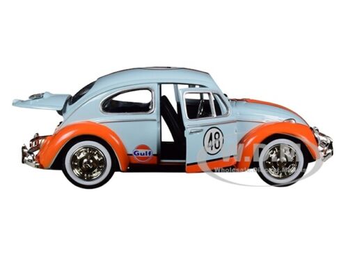 1966 VOLKSWAGEN BEETLE #48 "GULF" LIGHT BLUE 1/24 DIECAST CAR BY MOTORMAX 79655 - Picture 4 of 6