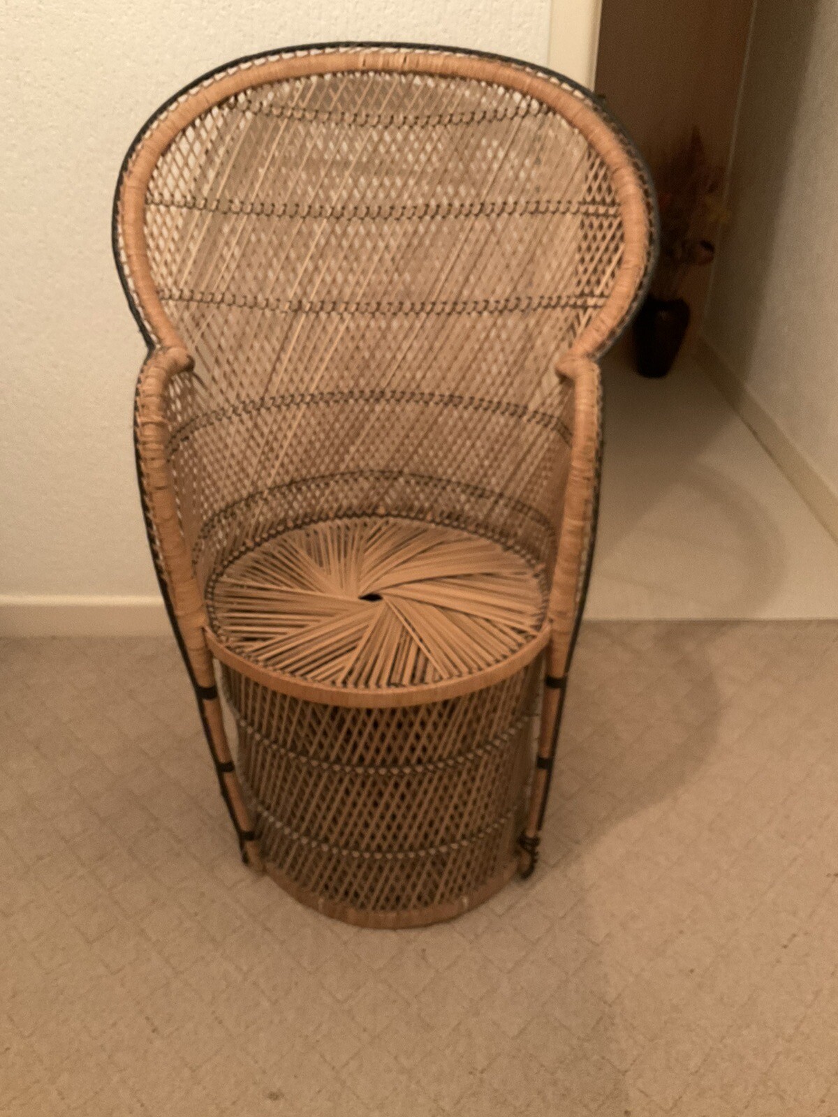 Vintage Retro Peacock Chair Wicker eBay