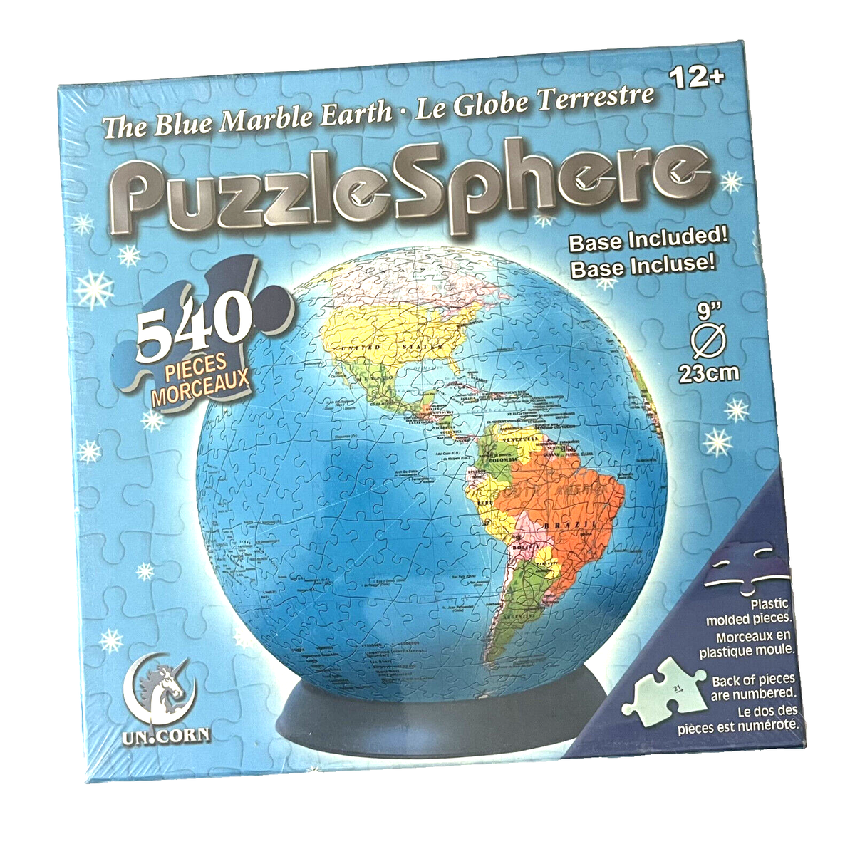 Blue Marble Earth 540 Piece Puzzle Ball With Stand for sale online