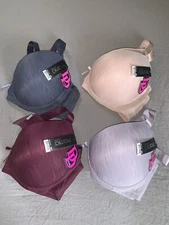 Mamia Lingerie Lightweight Padded  Adjustable Bra 38DD Lot of 4 NWT