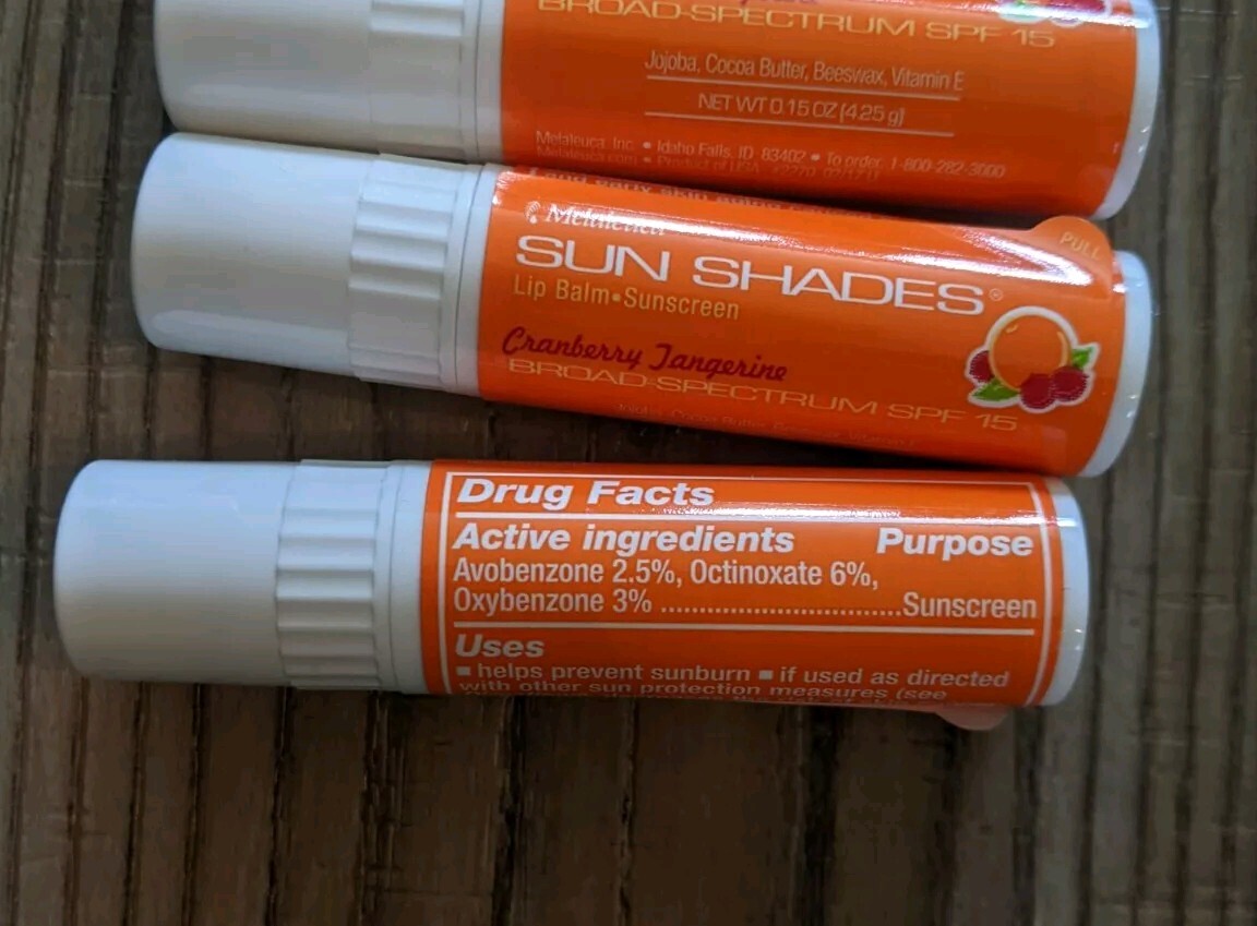 3 NewMelaleuca Sun Shades Lip BalmSPF 15 Sunscreen, Cranberry