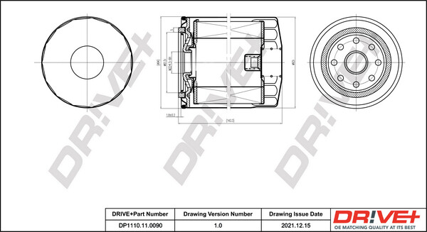 Dr!ve+ DP1110.11.0090 ÖLfilter FüR Aebi, CitroËN, Fiat, Iveco, Peugeot, Santana-image