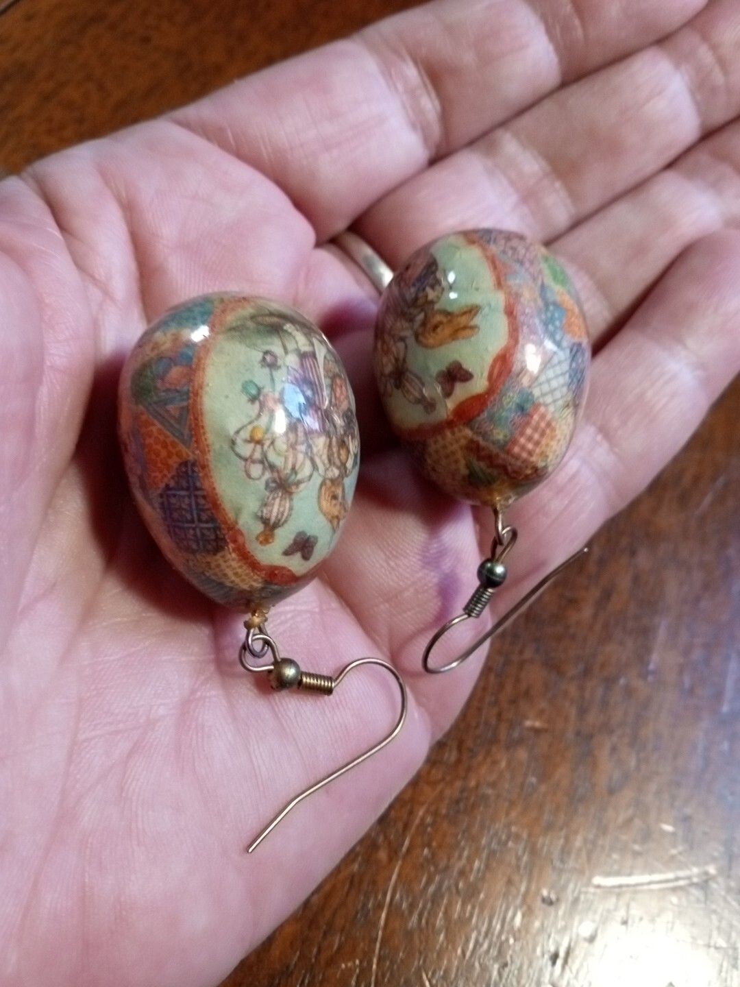 Vintage EASTER EGGS,patchwork UNIQUE paper-mache … - image 6