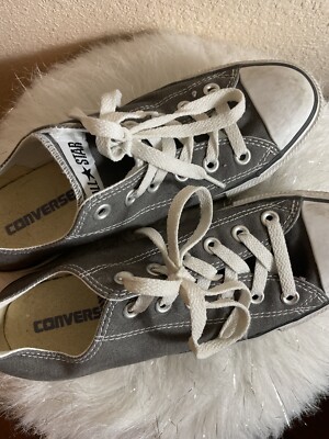 Converse All Star Low Tennis Shoes Gray Women's Size Used