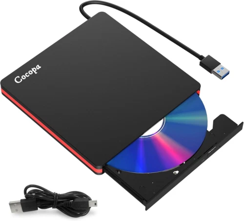 Cocopa Lecteur DVD Externe, USB 3.0 Graveur Enregistreur Portable CD Rom... 