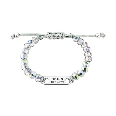 Custom Location Bracelet For Her GPS Coordinates Anniversary Proposal Haze