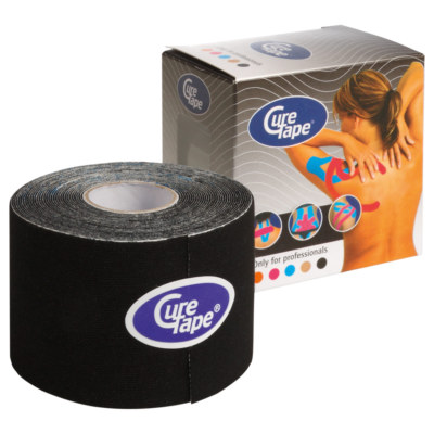 Cure Tape Kinesiologie Tape Sporttape Sport Physiotape wasserfest 5 m in schwarz