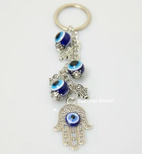 Evil Eye Keychain Hamsa Fatima Hand Protection Charm Key Chain Good Luck Amulet