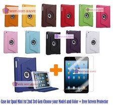 360 Rotating Smart Leather Case Cover with stand for iPad Mini 1st 2nd 2 3rd Gen
