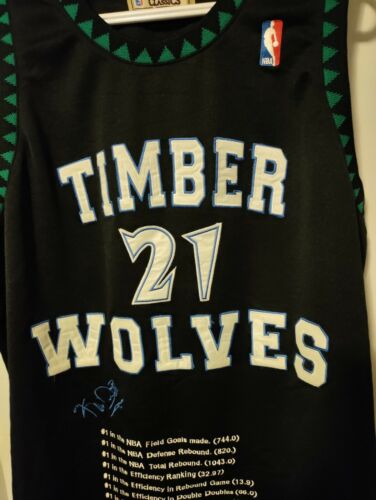 Kevin Garnett #21 Auto Signed Front&Back Jersey Timberwolves Stitched Super Rare - Picture 2 of 11