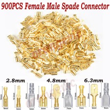 900PCS Insulated Female Male Spade Crimp Wire Connector Terminals 2.8/4.8/6.3mm