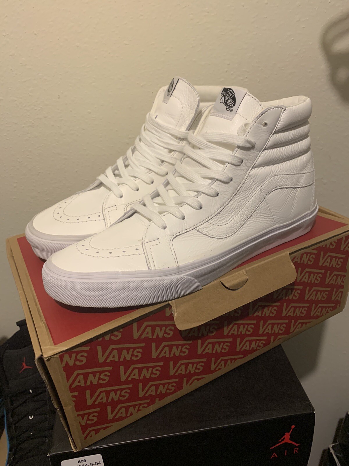 vans skate hi white leather
