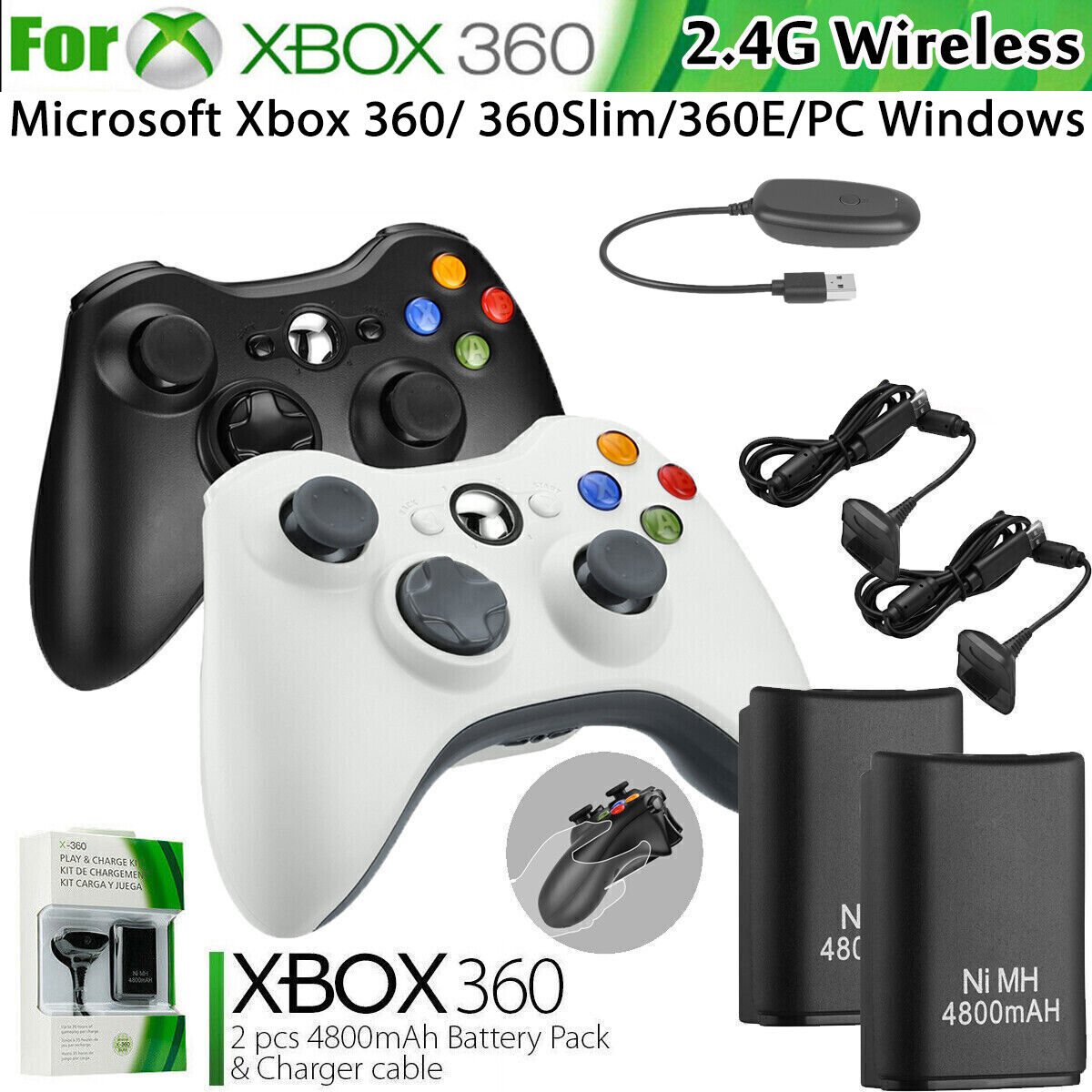 For Microsoft XBOX 360 Wireless Controller/Battery Pack/ Play