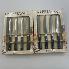 Farberware Colours Vintage Four Piece Steak Knive Sets Lot Of Two Sets Nos 1996
