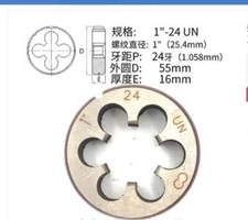 1Pcs HSS Right Hand Die 1"-24UN Dies Threading 1-24UN