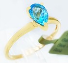 GENUINE 1.05 Cts BLUE TOPAZ SOLITAIRE RING 10k YELLOW GOLD -Free Appraisal - NWT