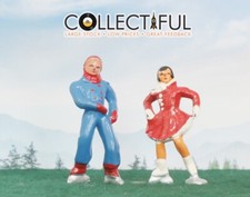 BARCLAY VINTAGE LEAD FIGURES X2 - B176 / B177 SKATERS - CHRISTMAS WINTER   1120