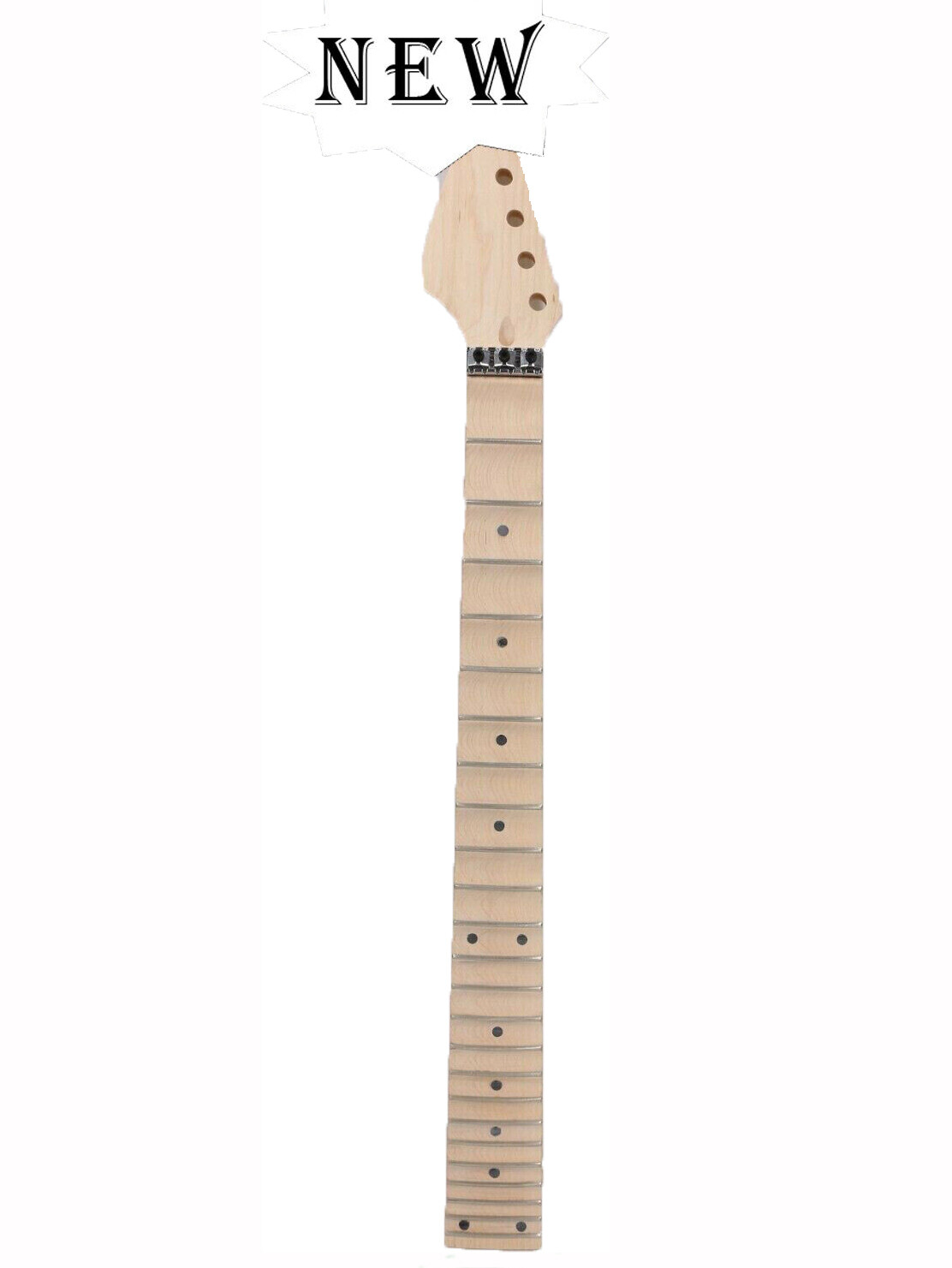 Left Hand 24 Fret ST Guitar Neck Maple Locking Nut Dot Inlaid For Strat