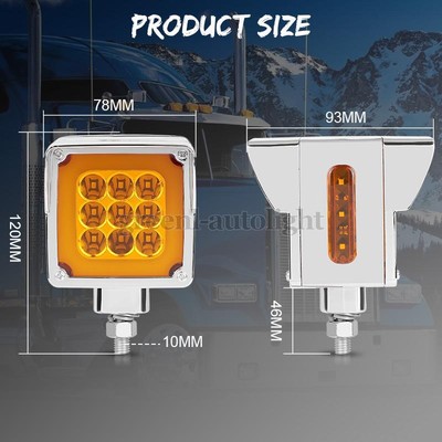 Buy Partsa 2pc 3 Round Double Face Red/Aber 30 LED Pedestal Fender Lights Turn Signal Chroe Buy Partsa 2pc 3 Round Double Face Red/Aber 30 LED Pedestal Fender Lights Turn Signal Chroe