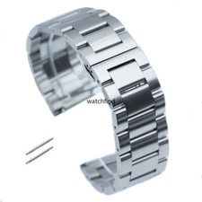 Brushed Stainless Steel Butterfly Clasp Watch Band Strap Bracelet Replacement