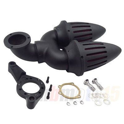 Black Air Cleaner Double Bullet For Harley CV Carb DELPHI V-TWIN EFT 