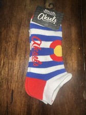 State of Colorado Flag Print Pair of Socks by Aksels Mens Size 11-14