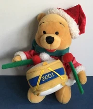 Disney Store Drummer Pooh Mini Bean Bag Plush *8 Winnie 2001 NWT Retired