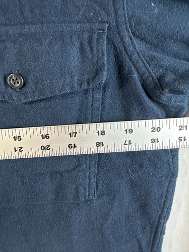 Fjallraven Ovik Twill Flannel Blue Navy Travel Workwear Organic cotton Small - Picture 8 of 14