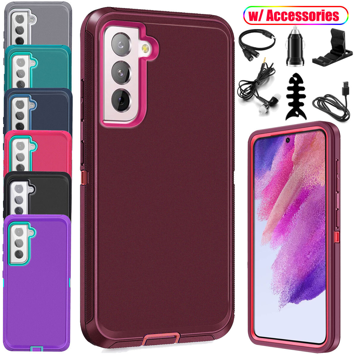 For Samsung Galaxy S21 FE 5G Shockproof Heavy Duty Phone Case