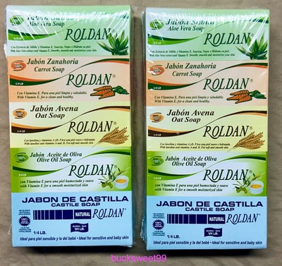 Roldan Natural Bar Soap Variety Pack - 1/4 lb. - 10 BARS TOTAL - 2 SEALED PACKS