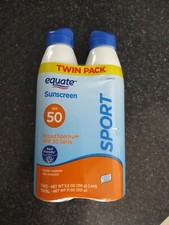 Equate Sport Broad Spectrum Sunscreen, SPF 50, Twin Pack