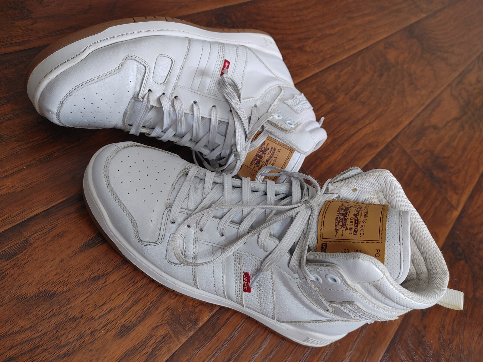 Levi Strauss all white high top sneakers Size 9.5 men's Pre-owned Casual Nyc