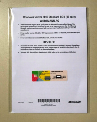 MS Windows Server 2016 Standard OEM Vollversion 16Core neu